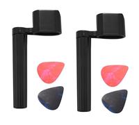 Janasiba 2 cuerdas + 4 púas de manivela premium para cuerdas de guitarra Western, guitarra de concierto, guitarra eléctrica o guitarra acústica, color negro con tirador y púas