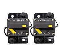 Janasiba 2 interruptores de potencia de 30 amperios, 12 V - 48 V CC, reinicio manual (30 A)