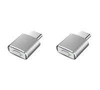 Janasiba 2 Jigglers USB-C, no detectable, movimiento automático de ratón tipo C, 3 jiggle, sin controlador, mantiene el ordenador despierto, plata