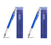 Janasiba 2 lápices plateados con 24 minas redondas de plata, marcadores de metal y carburo