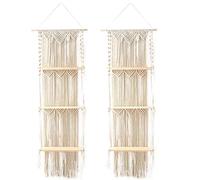 Janasiba 2 para colgar en la pared, 3 , borlas tejidas hechas a mano, organizador, bastidor de pared, perchas flotantes