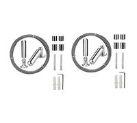 Janasiba 2 soportes de pared para cortina de alambre para exhibición de arte, de acero inoxidable, para fotos, tensión, alambre de tensión, multipropósito (5 metros)