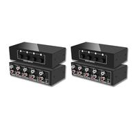 Janasiba 2 unidades de 3,5 mm Aux + L/R bidireccional interruptor de audio estéreo 4 entradas 1 salida A/B conmutador de audio analógico
