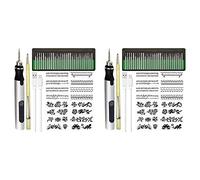 Janasiba 2 x Mini bolígrafo inalámbrico recargable grabado DIY kit de herramientas de grabado para metal vidrio cerámica plástico joyería plantillas B