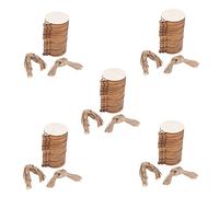 Janasiba 250 piezas DIY de Nippes redondos con 250 piezas de cuerdas para pintar, adornos colgantes de Navidad sin terminar