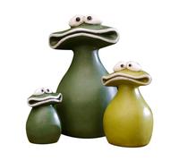 Janasiba 3 uds. Nueva decoración de jardín de rana oral grande. Escultura de resina impermeable. Familia de estatuas de jardín de rana grande.