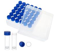 Janasiba 36 tubos criogénicos de 5 ml, frascos de plástico con tapón de rosca, pequeños tubos de muestra, tubos de ensayo con caja de almacenamiento para suministros de laboratorio, duraderos