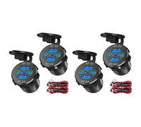 Janasiba 4 cargadores de coche QC 3.0 PD3.0 triples USB, 12 V, 24 V, 60 W, USB-C, con interruptor