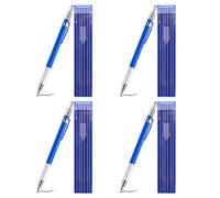 Janasiba 4 lápices de soldador de plata con 48 minas redondas de plata, marcadores de metal, lápices mecánicos de carburo de metal