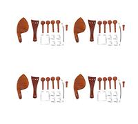 Janasiba 4 piezas de violín 4/4 de azufaifo natural, juego de accesorios de afinación fina, mentonera, cuerdas, de clavo, tornillo, placas de dibujo, botón