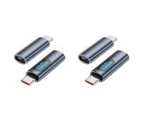 Janasiba 4 unidades de adaptadores USB-C con pantalla LED, PD 100 W, macho a hembra, comprobador de potencia rápido, cargador USB-C, adaptador de extensión de monitor