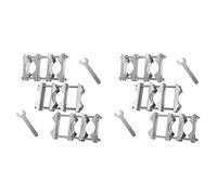 Janasiba 6 paquetes de abrazaderas de mástil de antena doble, bloque de mandíbula en V, 5,5 tornillos, antioxidante, poste a resistente, kit de montaje, soporte de soporte