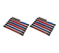 Janasiba ABS Socket Organizer - Soporte para tomas de disco, 1/4 unidad x 64 clips, 3/8 unidades x 60 clips, 1/2 unidad x 48 clips, juego de 12 piezas