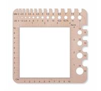 Janasiba Aguja de tejer, regla de gancho, regla de rosca y muestra (medidor universal/ A