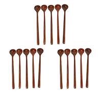Janasiba apagado, 15 piezas de estilo coreano de 10,9 pulgadas, 100% madera natural, redondas, para cocinar sopa, mezclar utensilios (cuchara de sopa estilo coreano)