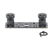 Janasiba Cámara 3D estéreo VR USB Sincronizada 3840X1080P 4MP 60Fps Mini USB Dual Cámara Módulo de Cámara con Lente Gran Angular de 130 Grados Fácil Instalación