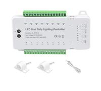 Janasiba Controlador de Sensor de Movimiento LED para Escaleras DC12V 24V 16 Canales Interior PIR Night Light Dimmer para Escaleras Tira Flexible (A)