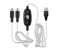 Janasiba Convertidor de cable USB a MIDI de 5 2 en 1 a PC Audio Output Editing para instrumentos musicales electrónicos electrónicos