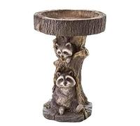 Janasiba Cuenca de agua de resina de moda y casa de pájaros de resina para exteriores, baño de pájaros, decoración de jardín al aire libre B