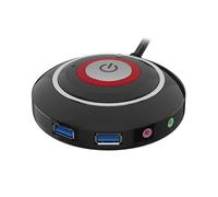 Janasiba Interruptor de ordenador de sobremesa con puertos USB duales y botón de arranque externo de audio, cable de 165 cm