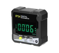 Janasiba IP54 4X90° Medidor de inclinación digital portátil, retroiluminado LCD, medidor de ángulo digital, inclinómetro, regla de ángulo digital, reutilizable, fácil de usar (amarillo)