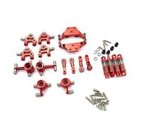 Janasiba Juego completo de piezas de metal amortiguador de golpes para coche 1/28 K969 K979 K989 K999 P929 P939 RC coche rojo