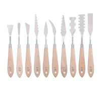 Janasiba Juego de 10 cuchillos para pintar, espátula de acero inoxidable, , herramientas de pintura, cuchillo de metal, de madera, fácil instalación