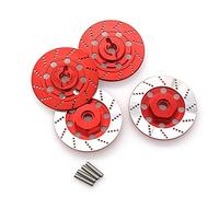 Janasiba Juego de 4 discos de freno de metal para llantas de 12 mm para 1/10 D4 On-Road Racing RC Auto Partes, Rojo