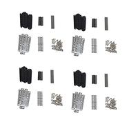Janasiba Juego de 4 kits de guitarra Humbucker para accesorios/cuproníquel base de placa/espaciador Bobbin/Pole/Bar Alnico V Magnet