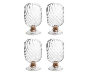 Janasiba Juego de 4 soportes para cerillas en forma de hélice, campana de fósforo de cristal para 4, soporte de fósforos invertido, fósforos no incluidos