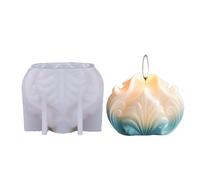 Janasiba Molde de silicona 3D para velas en forma de concha, , concha a rayas, pasteles, chocolate, molde de silicona, molde de jabón, forma de concha de de agua, fácil instalación, fácil de