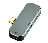 Janasiba Ordenador PC Tipo C Concentrador de extensión hembra de 3,55 mm PD100W USB3.0/USB2.0 compatible con extensor USB YX04 X3