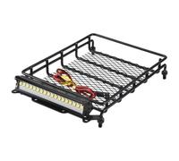 Janasiba Para MN D90 D91 D99 MN90 MN99S 1/12 RC Auto Upgrade Partes Metal Equipaje Portaequipaje Portadores de techo con luz LED Accesorios