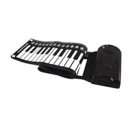 Janasiba Piano de mano de 49 teclas con altavoz, portátil, plegable, piano para niños, herramienta de enseñanza de piano para principiantes, color negro