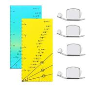Janasiba Regla de costura de 2 piezas con 4 guías de costura magnéticas, regla de costura de 1/8 a 2 para dobladillos rectos, regla de corte de costura, duradera, fácil de usar