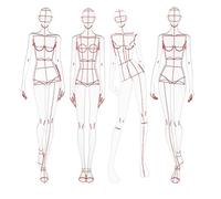 Janasiba Reglas de ilustración de moda plantillas de boceto regla costura humanoide diseño ropa medición,Tipo A