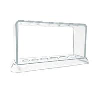 Janasiba Tubo de ensayo transparente de plástico con 6 agujeros, tubo de ensayo de laboratorio, estantes, suministros escolares, equipos de laboratorio, 16,7 x 8 x 3 cm