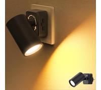 JandCase Luz Nocturna, 320° Giratorio, 1 Piezas Lampara Bebe | con Sensor Crepuscular, Brillo Ajustables 0-100LM, Ámbar, Luz de Noche Enchufe para Dormitorio, Pasillos, Sala, Baños