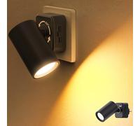 JandCase Luz Nocturna, 320° Giratorio, 1 Piezas Lampara Bebe Noche con Sensor Crepuscular, Brillo Ajustables 0-100LM, Ámbar, Luz de Noche Enchufe para Dormitorio, Pasillos, Sala, Baños