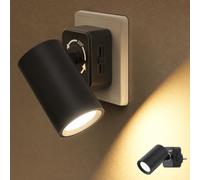 JandCase Luz Nocturna 320° Giratorio con Sensor de Crepuscular, 1 Unidad | Brillo Ajustables 0-100LM 2700K, Blanco Cálido, Luz de Noche Enchufe para Dormitorio, Pasillos, Sala y Baños, 1 Piezas