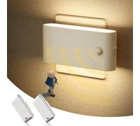 JandCase luz nocturna toma de corriente con detector de movimiento, 2 piezas Dimmbar, luz nocturna led niños con sensor de crepúsculo para cuarto de niños, dormitorio, cocina, caliente blanco