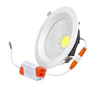 Jandei - Downlight LED COB Empotrable 10W (equivalente 60W), Foco Redondo Marco Aluminio Blanco, 130x50mm (orificio corte 100-105mm), 900 Lumen, IP44. Ideal Baños y Cocinas - 1 ud (Luz Natural 4200k)