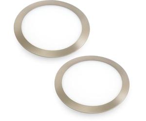Jandei - 2x Downlight LED 18W Redondo, Plano Empotrable, 1440 Lum, Interior IP20 con Marco Acabado Acero, Hueco de Corte 200mm Transformador Incluido (Blanco Neutro 4200k)