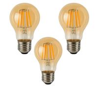 Jandei - 3 x Bombilla LED Filamento de 3W, Rosca E27 Edison, Vintage, Acabado Cristal ámbar, 2200K, 430 lúmenes. Decorativa, Elegante, No Regulable, Dimensiones: 4,5 cm x 8 cm
