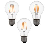 Jandei - 3 x Bombilla LED Filamento de 4,5W, Rosca E27 Edison, Vintage, Acabado Cristal visible, 2700 K, 680 lúmenes. Decorativa, Elegante, No Regulable, Dimensiones: 6 cm x 11 cm