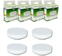 Jandei - 4 x Bombilla Led GX53 9W (6000K blanco frío). Perfecto para Salón, Cocina, Escritorio, Mesilla de Noche, Habitación, Oficina. Dimensiones: 74 x 28 mm. Ahorro de energía.