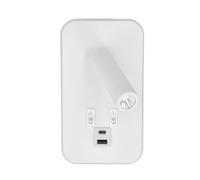 Jandei - Aplique de Pared LED Rectangle con Luz Ambiental y de Lectura, Cargador USB-A y USB-C Integrado, 12W, Blanco Mate, 3000K y 4000K, Moderno y Funcional para Dormitorio o Cabecero (1 UNIDAD)