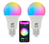 Jandei - Bombilla LED Inteligente, Control Wi-Fi, RGB + CCT Regulable, Compatible con App Tuya Smart, SmartLife, Amazon Alexa y Google Home. Bajo Consumo (A60 E27 9 W, 2 Uds)