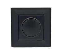 Jandei - Dimmer TRIAC 500W Regulador de Intensidad, Decoración Elegante Pared Interior, Fácil de Instalar, Incluye Marco y Mecanismo, Policarbonato Color Negro. Regula Tiras Led y Luminarias Dimables