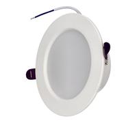 Jandei - Downlight LED 18W Modelo “Oasis”, Marco Circular Aluminio Blanco, 1400 Lúmenes. Medidas 144mmx52mm - Para Empotrar en Hueco de 108mm (Luz Fría 6000k)